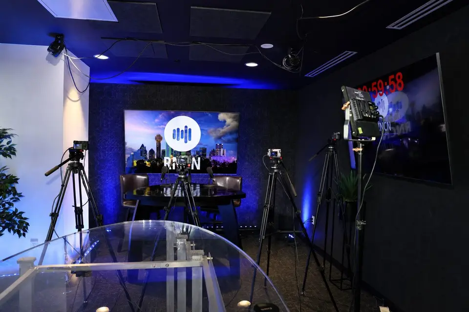 RNCN production cameras surrounding the Newscast set