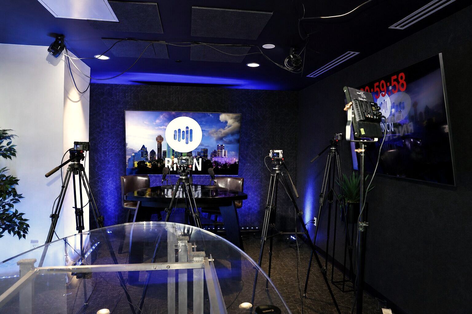 RNCN production cameras surrounding the Newscast set