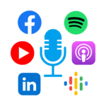 Logos of platforms we distribute your podcast to, such as Youtube and Google Podcasts