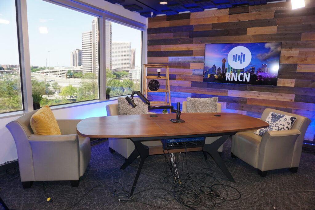 Broadcast Studio 2 Wide Straight On — Broadcast Podcast Studio, Dallas TX