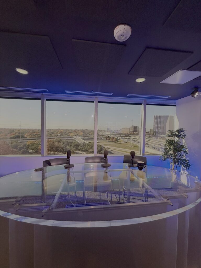 Newscast Studio 3 Anchor Desk — Newscast Podcast Studio, Dallas TX