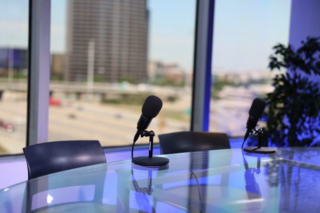 Newscast Studio 1 Set Wide — Newscast Podcast Studio, Dallas TX
