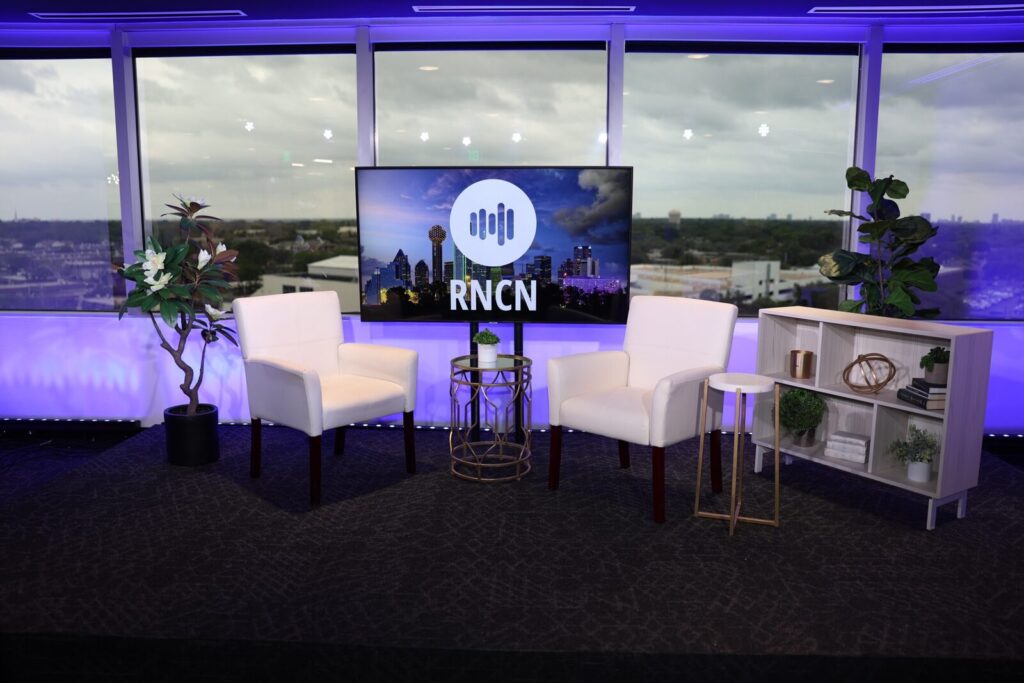 Wide Angle Set — Talk Show Podcast Studio, Dallas TX